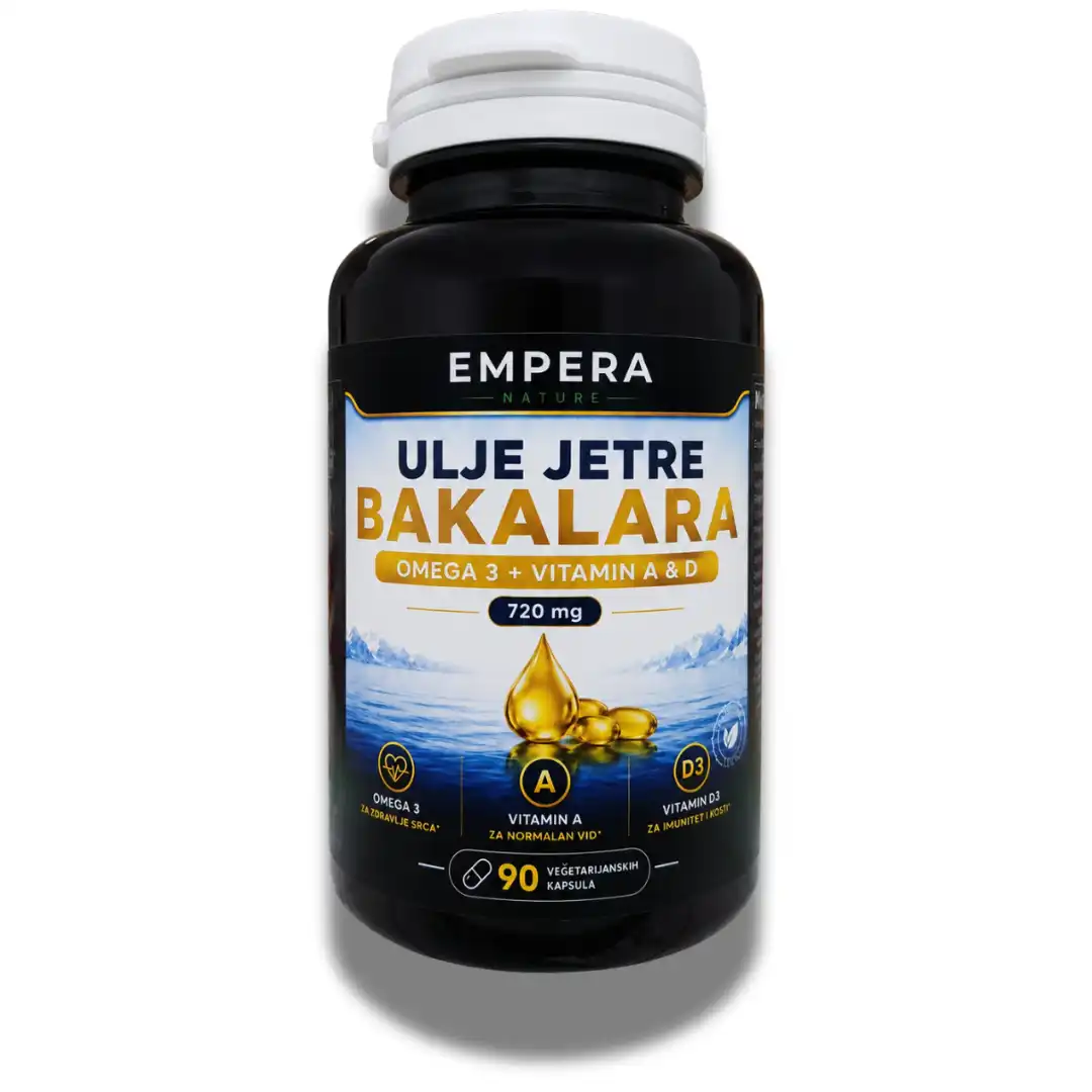 Ulje jetre bakalara 720mg kapsule izvor omega-3 masnih kiselina vitamina A i D3 Empera Nature - 90 kapsula